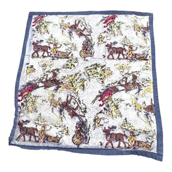 Couleur Nature Handmade 100% Cotton Napkins Set Of 6 19" Christmas Snow Sleigh - Picture 2 of 4